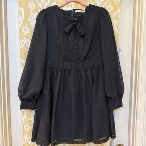 Tulle Black Long Sleeve Dress